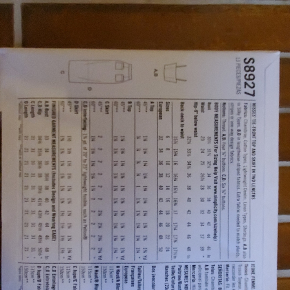 Simplicity pattern S8927 - Picture 2 of 3